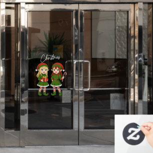 Cute anime Christmas elves Sweatshirt Window Cling