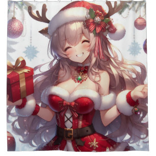 Cute anime Christmas girl