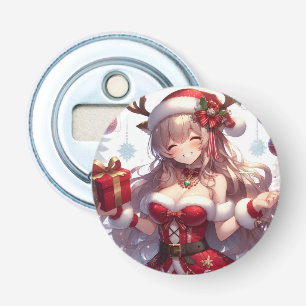 Cute anime Christmas girl Bottle Opener
