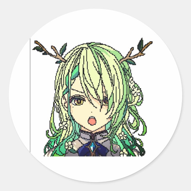 Cute anime classic round sticker (Front)
