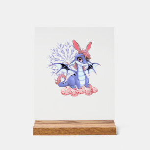 Cute Anime Dragon Bunny Easter Shirt Toddler Girl  Acrylic Sign
