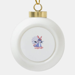 Cute Anime Dragon Bunny Easter Shirt Toddler Girl  Ceramic Ball Christmas Ornament