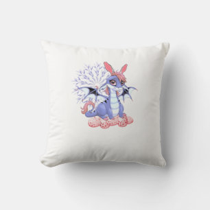 Cute Anime Dragon Bunny Easter Shirt Toddler Girl  Throw Pillow