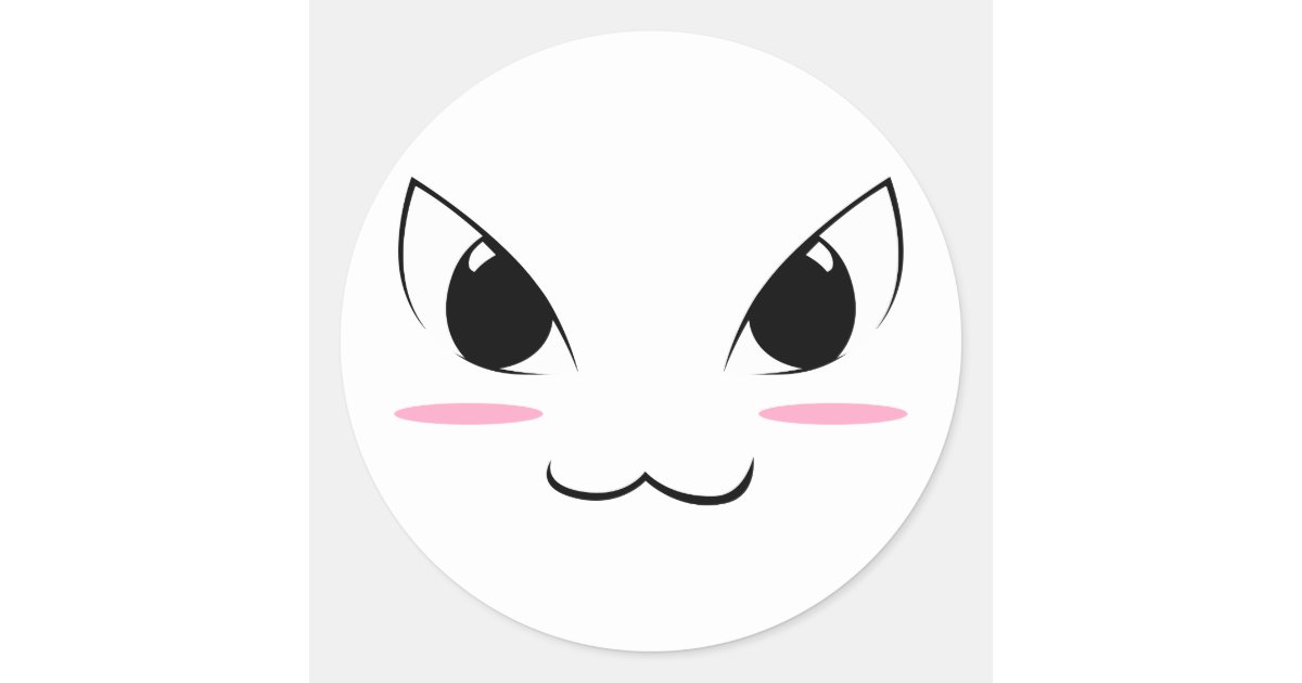 Cute Anime Face #1 Round Sticker | Zazzle