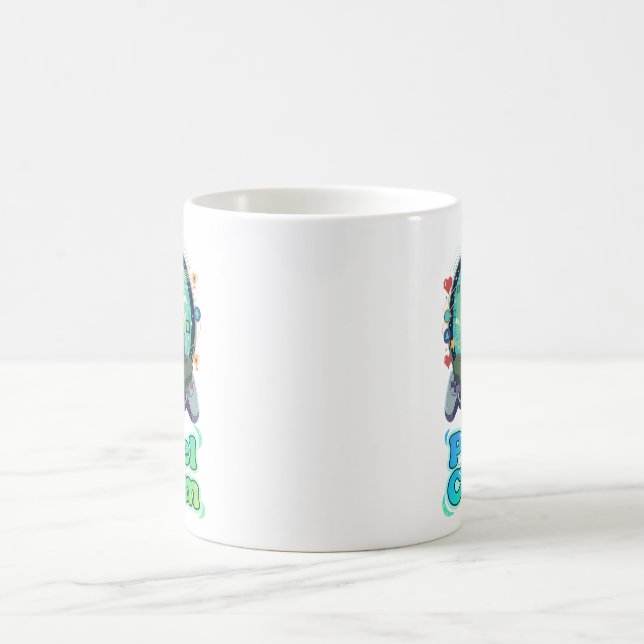 Cute Anime Gamer Boy Pixel Calm Coffee Mug (Center)