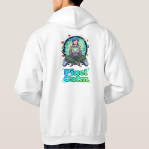 Cute Anime Gamer Boy Pixel Calm Hoodie