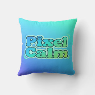 Cute Anime Gamer Boy Pixel Calm Throw Pillow