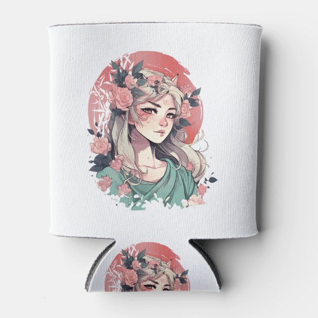 Cute Anime Girl Can Cooler (Front)