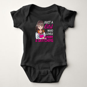 Cute Anime Girl   for Anime & Sketching Lover Baby Bodysuit