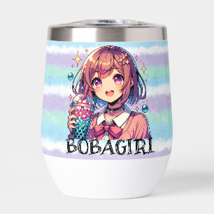 Cute Anime Girl Holding Bubble Tea