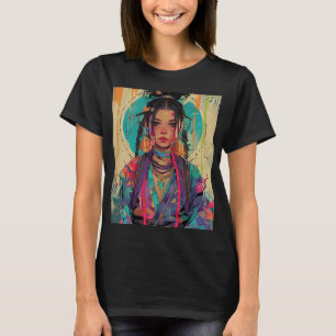Cute anime girl in a kimono. T-Shirt