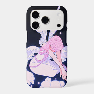 Cute Anime Girl in Clouds Soft Pink Aesthetic iPho