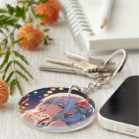 Cute Anime Girl Keychain – Boba Tea Lover Aestheti