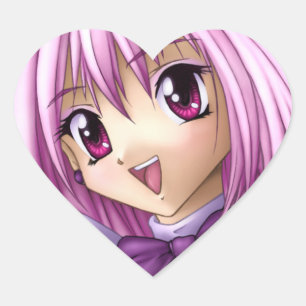 Cute Anime Girl Maid Heart Sticker