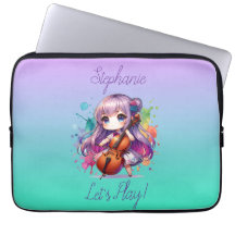 Cute Anime Girl Playing Cello Player Personalized