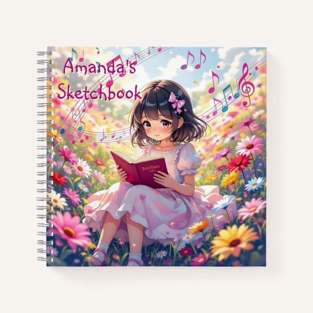 Cute Anime Girl Reading a Book Personalized (Front)