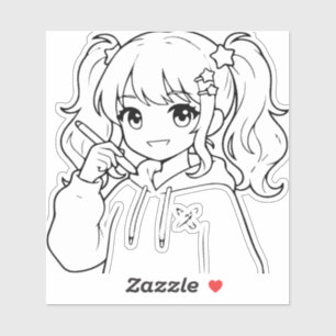 Cute Anime Girl Sticker