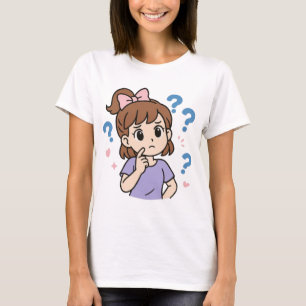 Cute Anime Girl Thinking T-Shirt