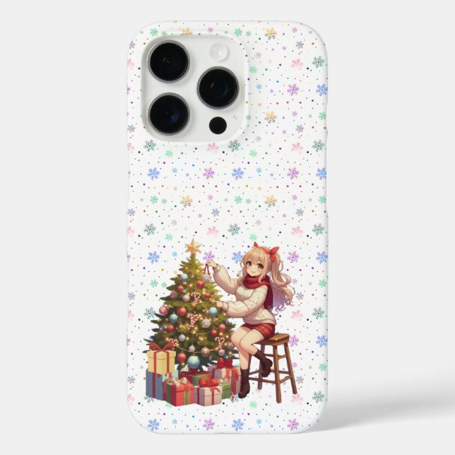 Cute Anime girl trimming the tree Case-Mate iPhone Case (Back)