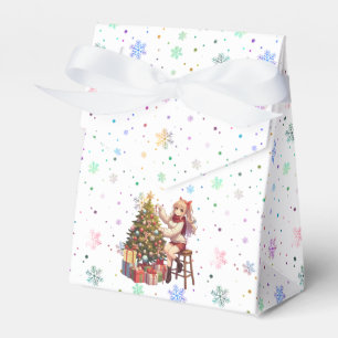 Cute Anime girl trimming the tree Favor Box
