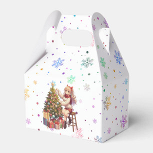 Cute Anime girl trimming the tree Favor Box