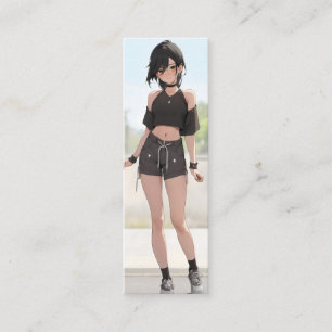 Cute Anime Girl Urban Style Mini Business Card