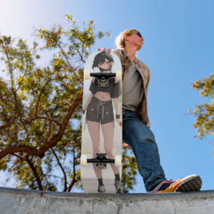 Cute Anime Girl Urban Style Skateboard