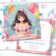 Cute Anime Girl's Birthday Party