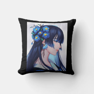 Cute Anime Girls Japanese Aesthetic Costume Gift A Throw Pillow