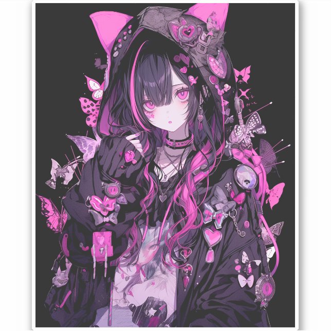 Cute Anime Goth Girl (Front)