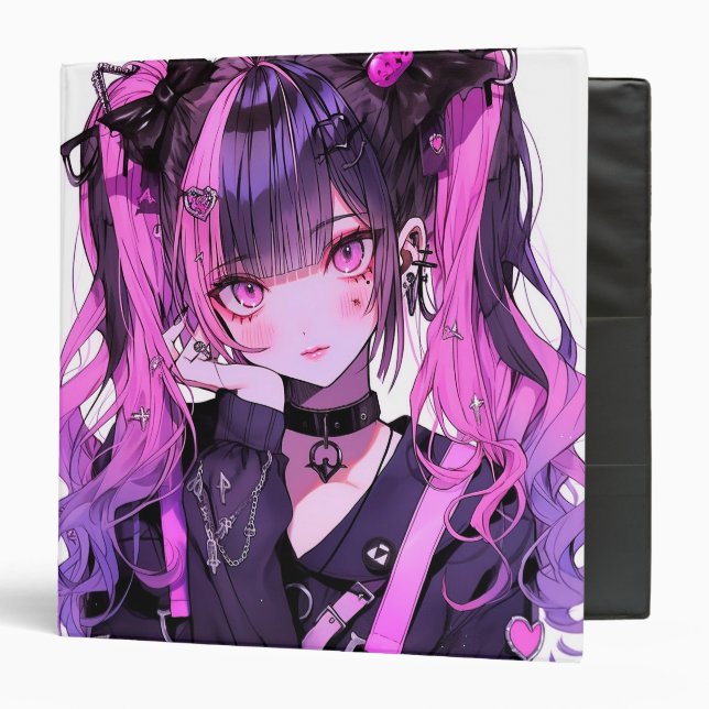 Cute Anime Goth Girl Binder (Front/Inside)