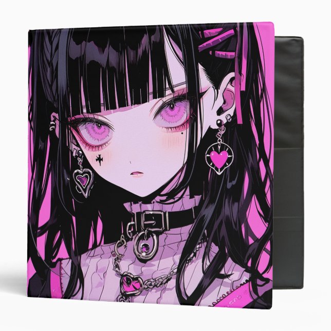 Cute Anime Goth Girl Binder (Front/Inside)