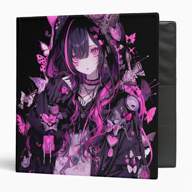 Cute Anime Goth Girl Binder (Front/Inside)