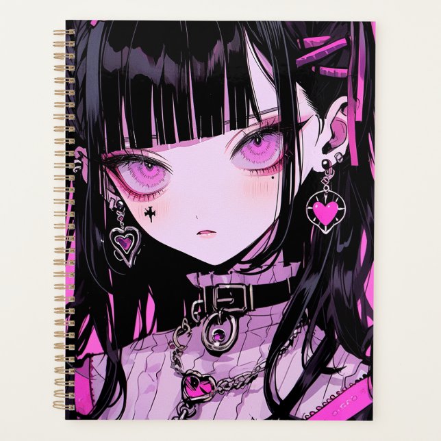 Cute Anime Goth Girl Planner (Front)