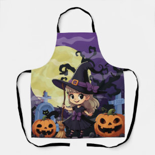 Cute Anime Halloween Witch Apron