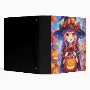 Cute Anime Halloween Witch Binder
