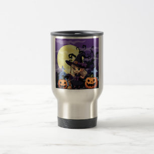 Cute Anime Halloween Witch Travel Mug