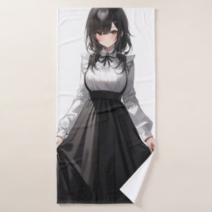 Cute Anime Maid Bath Towel
