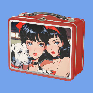 Cute anime metal lunch box
