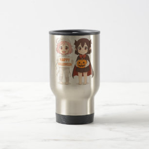 Cute anime mummy & vampire girls travel mug