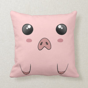 Cute Anime Pig Face Throw Pillow