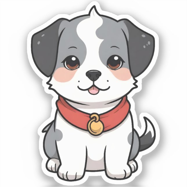 Cute Anime Puppy With a Bell (Front)