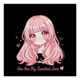 Cute Anime Valentine Sweatshirt Poster