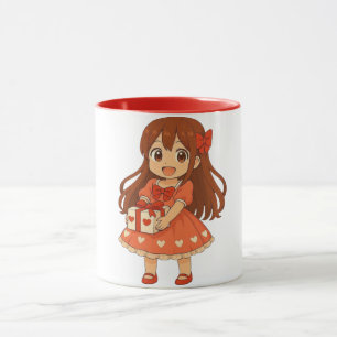 Cute anime Valentine's girl Hoodie Mug