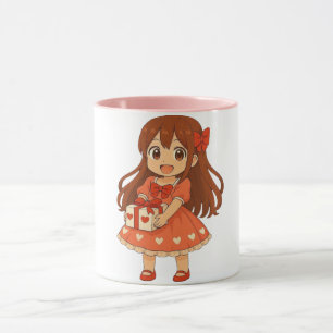 Cute anime Valentine's girl Hoodie Mug