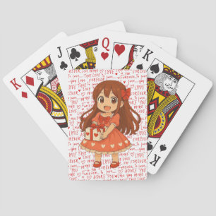 Cute anime Valentine's  Playing Cards