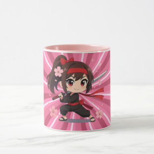 Cute anime warrior blossom girl mug