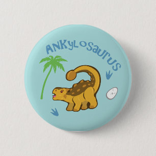 Cute Ankylosaurus 2 Inch Round Button