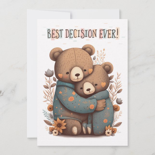 Cute Anniversary Card with Two Hugging Bears (Front)