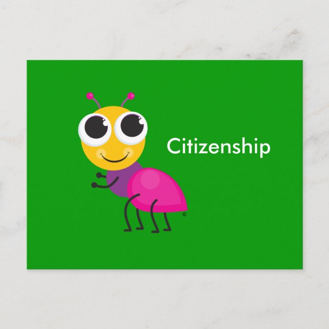 Cute Ant & Citizenship Postcard (Front)